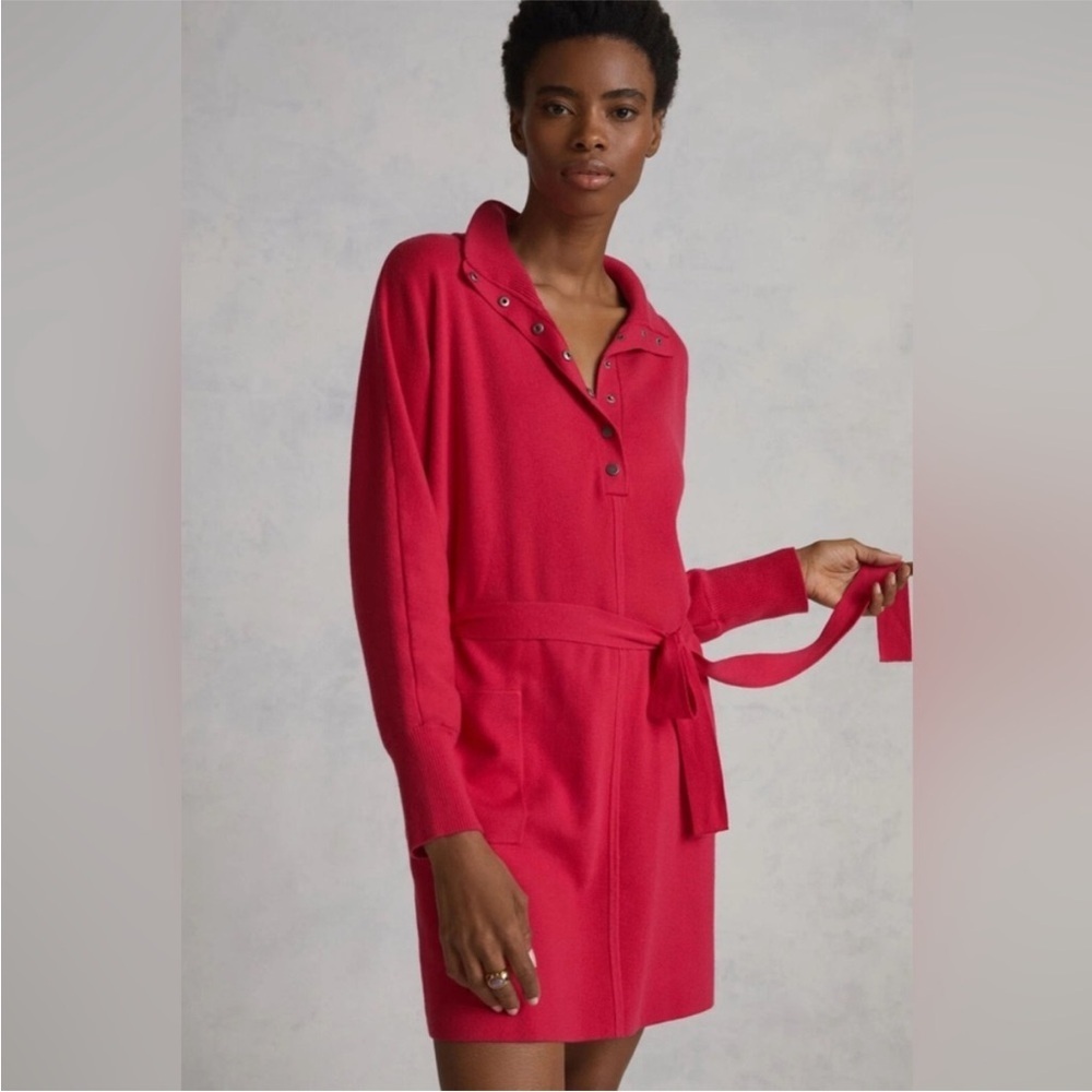 Anthropologie Daily Practice Pink Polo Knit Sweater Dress Size M